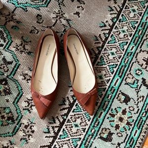 Sarah Flint Natalie Flats in Brown Saddle Leather
